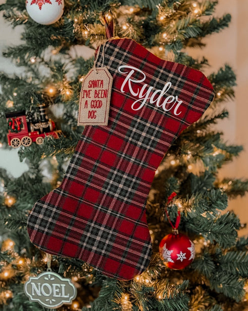 Custom Dog Bone Christmas Stocking