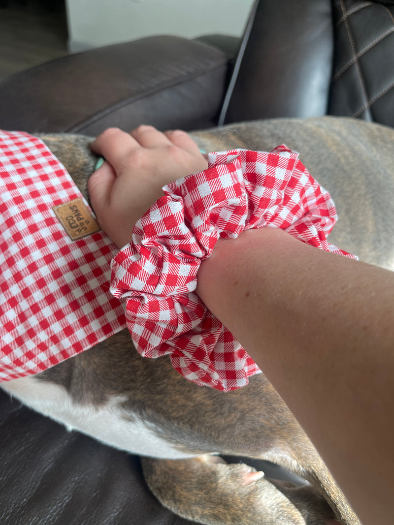 "Strawberry Gingham" Scrunchie