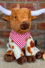 Longhorn Cow Plush Dog Toy