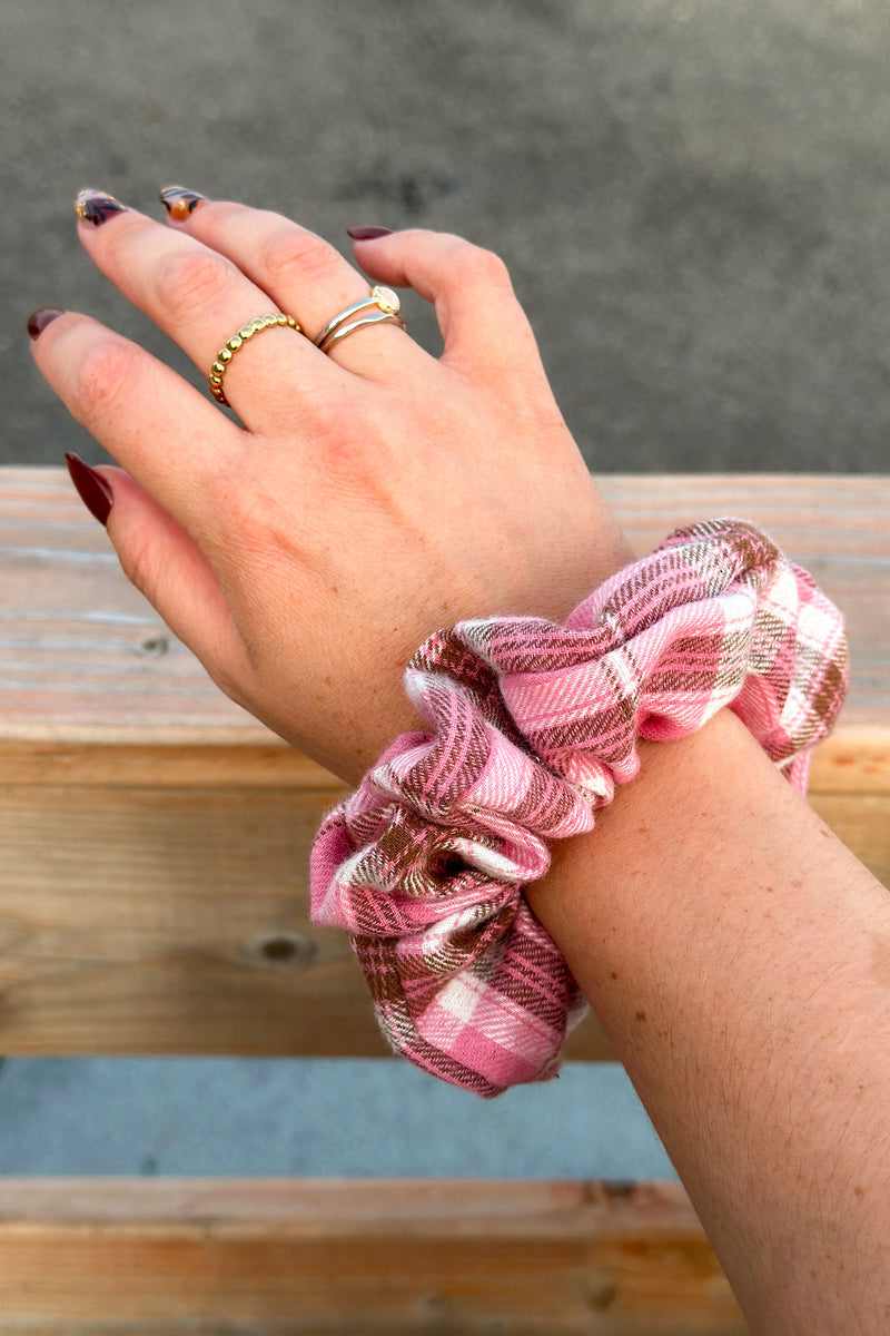 "Mellow Rose Plaid" Scrunchie