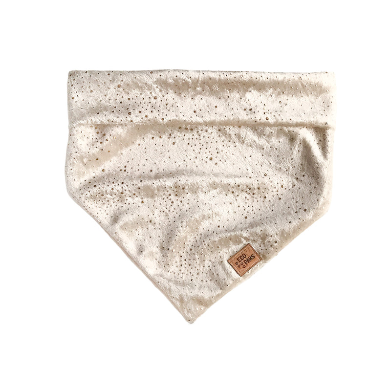 "Gold Flakes Cream Velvet" Bandana