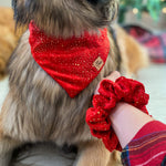 "Gold Flakes Red Velvet" Scrunchie